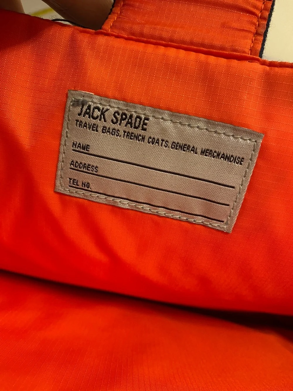 Jack Spade Navy & Bright Orange Laptop pouch / case.